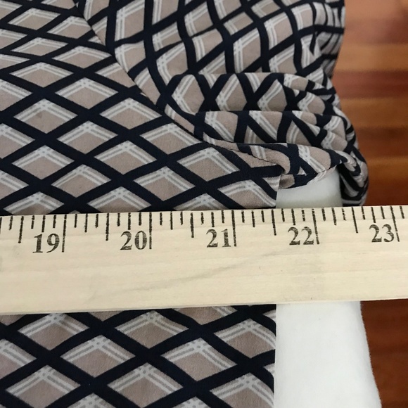 TORY BURCH Velda Tunic Silk Long Sleeve Blouse Black Tan Women’s Plus Size 14 - Picture 10 of 16